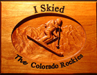 Souvenier plaque - Sking in the rockies